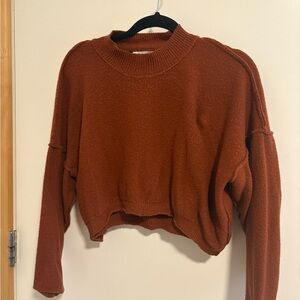 Rust Orange Cropped Sweater
